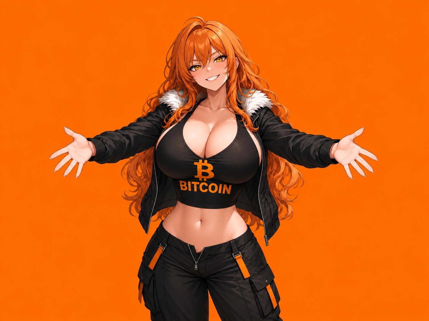 tit coin’s orange-haired illustrated mascot